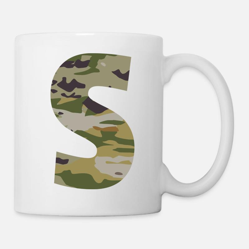 Lettre de camouflage S - Mug blanc - blanc