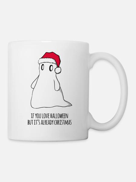 Halloween vs Christmas - Tasse - Weiß