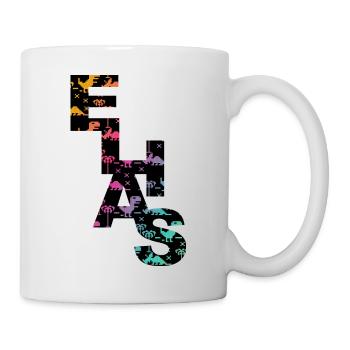 Elias - Beau nom de garçon avec des dinosaures cool - Mug blanc - blanc - Droite