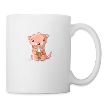 Café à la loutre mais premier animal de café disant drôle - Mug blanc - blanc - Droite