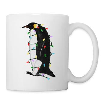 Penguin String Lights Christmas Bird Cap - Mug - white - Right