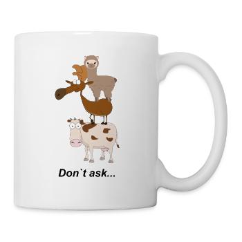 Pyramide animale Ne demandez pas - Mug blanc - blanc - Droite