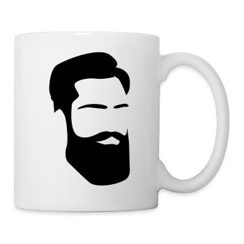 Hipster Vollbart beard bart Mann Männer - Tasse - Weiß - Rechts