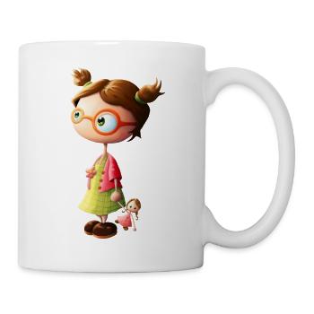 little girl with glasses - Mug - white - Right