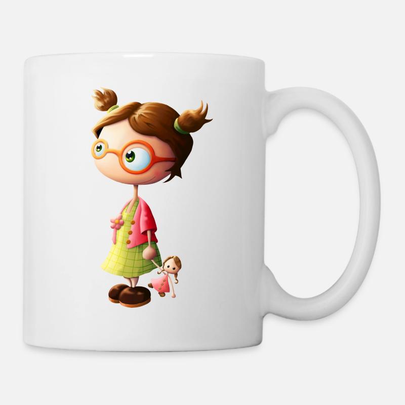 kleines Mädchen mit Brille - Tasse - Weiß