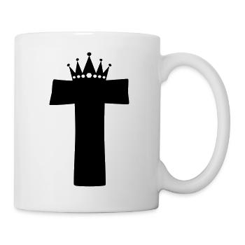 buchstabe T Krone - Tasse - Weiß - Rechts