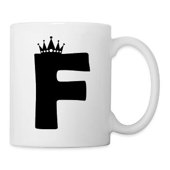 buchstabe F Krone - Tasse - Weiß - Rechts