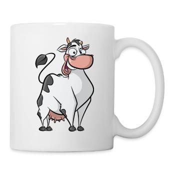 Lustige Kuh - Bauernhof Muh Landleben Milchkuh - Tasse - Weiß - Rechts
