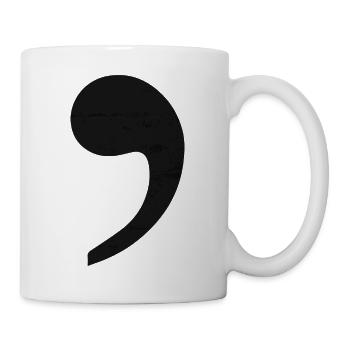 comma black trend gift idea punctuation - Mug - white - Right