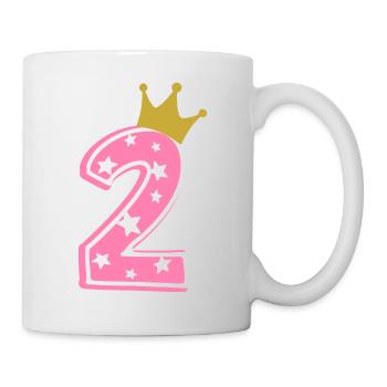 2 Krone 2. Geburtstag 2 Jahre - Tasse - Weiß - Rechts