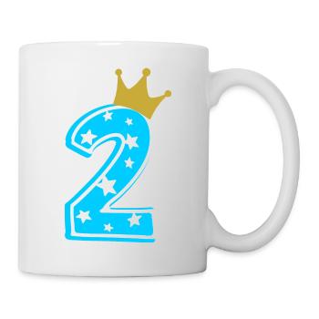 2 Krone 2. Geburtstag 2 Jahre - Tasse - Weiß - Rechts
