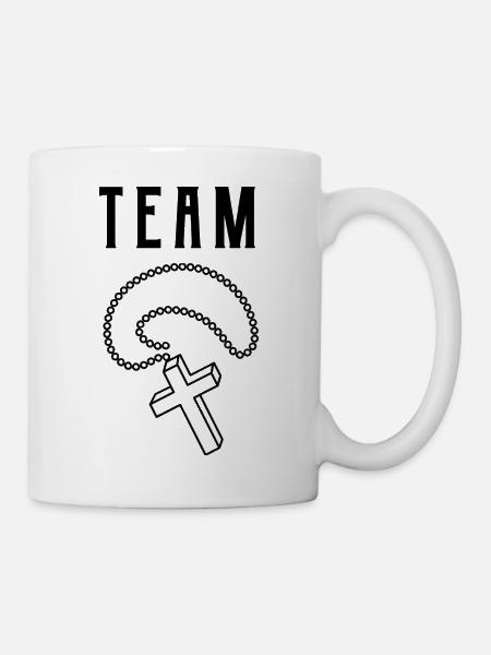 Team Catholique Croix Pendentif - Mug blanc - blanc
