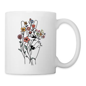 Peace hand Design / Peace Sign - Mug - white - Right