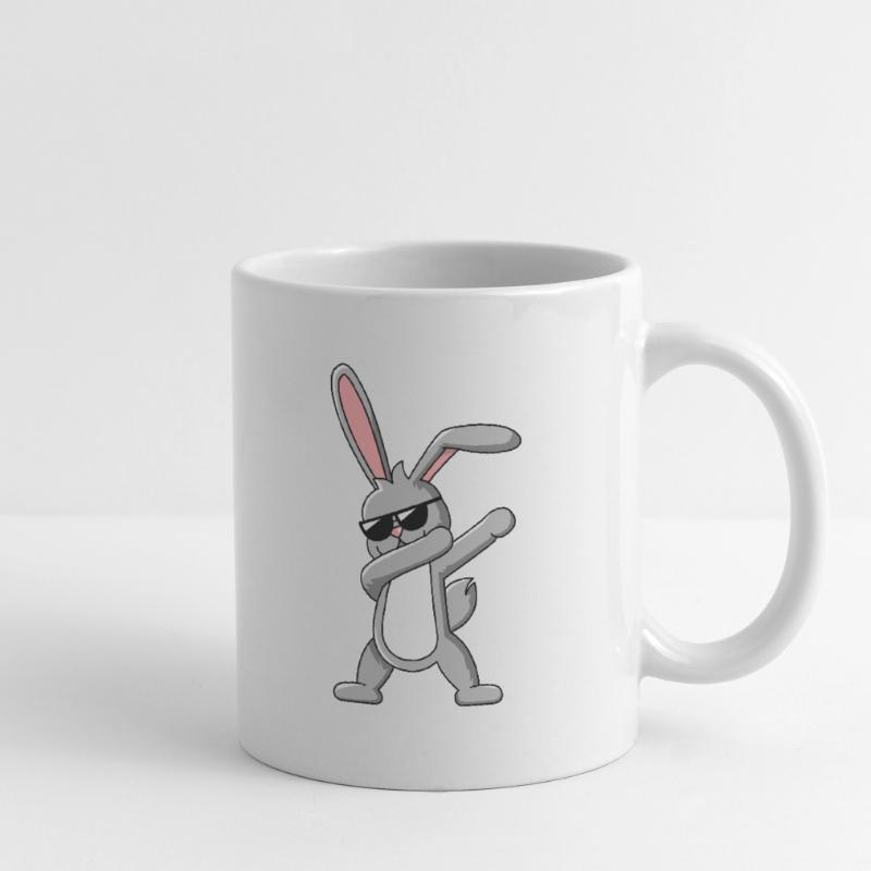 Dabbing Rabbit - Drôle de dab dance Easter Design Mug blanc