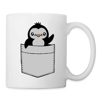 Waving Chest Pocket Penguin - Mug - white - Right