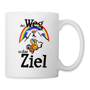 Der Weg ist das Ziel Wander Schnecke - Tasse - Weiß - Rechts