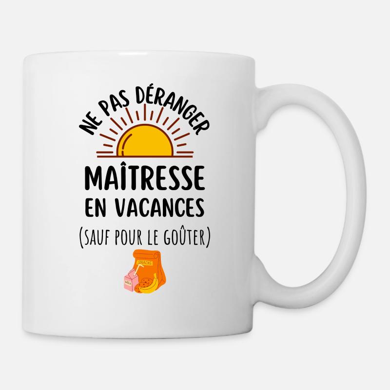 maîtresse en vacances cadeau maîtresse - Mug blanc - blanc