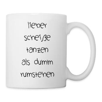 Party tanzen feiern fiesta lustiger Spruch Schrift - Tasse - Weiß - Rechts