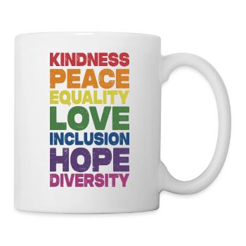 Gentillesse Paix Égalité Amour Inclusion Espoir Plongeurs - Mug blanc - blanc - Droite