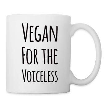 Vegan For The Voiceless - Tasse - Weiß - Rechts