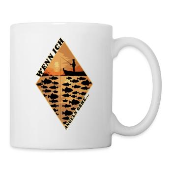 Wenn ich angeln gehe - Tasse - Weiß - Rechts