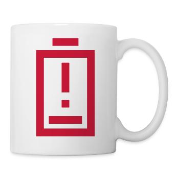 Avertissement Point d’exclamation Batterie vide - Mug blanc - blanc - Droite