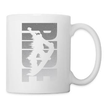 Snowboard Rétro Snowboarder Ride En Détresse - Mug blanc - blanc - Droite
