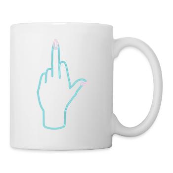 middle finger up - Mug blanc - blanc - Droite