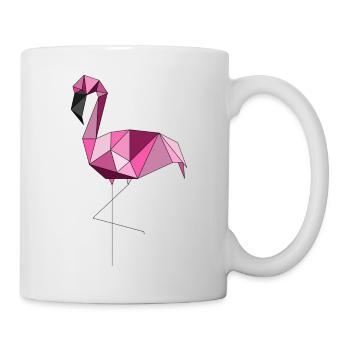 Flamant rose géométrique - Mug blanc - blanc - Droite