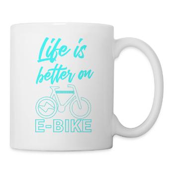Life is better on E-bike Funny saying E-biker - Mug - white - Right