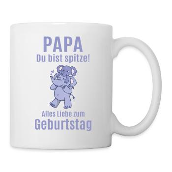 Papa Geburtstag gratulieren Glückwunsch vom Kind - Tasse - Weiß - Rechts