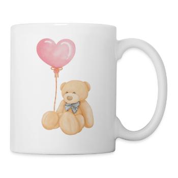 Teddy mit Luftballon - Tasse - Weiß - Rechts