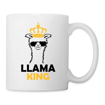 Llama King lustig Chef - Tasse - Weiß - Rechts