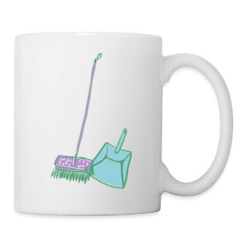 haushalt besen und schaufel - Tasse - Weiß - Rechts