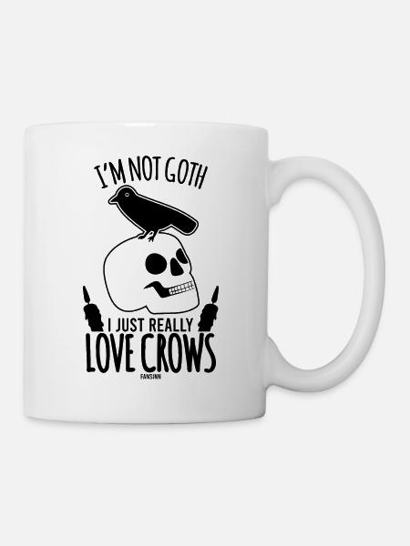 Gothic Krähe Aberglaube - Tasse - Weiß