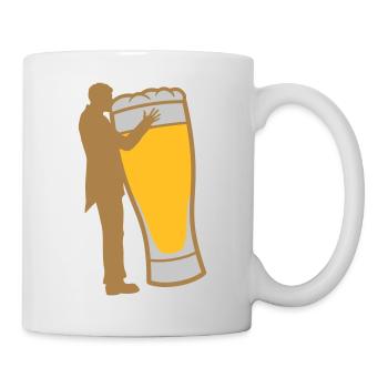 Groom embrasse le mariage à la bière - Mug blanc - blanc - Droite