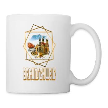 Braunschweig Deutschland Stadt Skyline Liebe Gold - Tasse - Weiß - Rechts