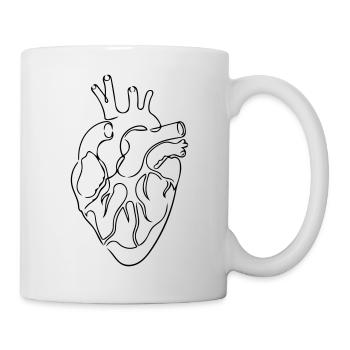 Herz Line Art - Minimalist - Mug - white - Right