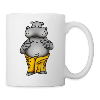 Sauna Flusspferd - Tasse - Weiß - Rechts