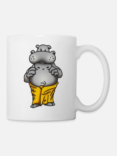 Sauna Flusspferd - Tasse - Weiß