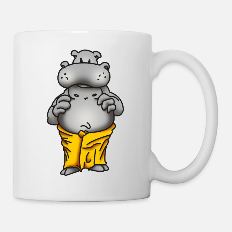 Sauna Flusspferd - Tasse - Weiß