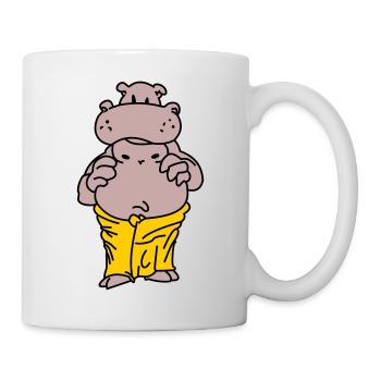 Sauna Flusspferd - Tasse - Weiß - Rechts