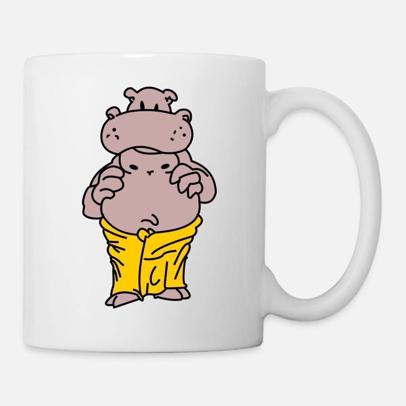 Sauna Flusspferd - Tasse - Weiß