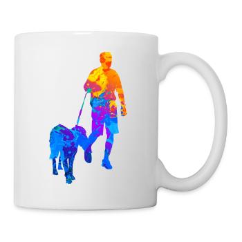 Propriétaire Chien Propriétaire Maîtresse Chien Promenade - Mug blanc - blanc - Droite