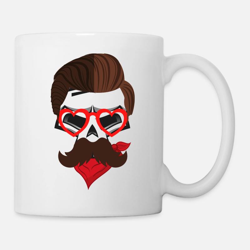 Barbe à tête de crâne4 - Mug blanc - blanc