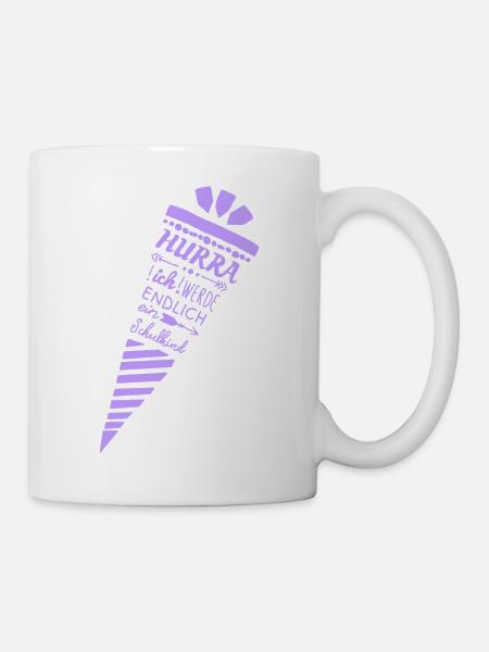 Hurra! Endlich Schulkind! - Zuckertüte - Tasse - Weiß