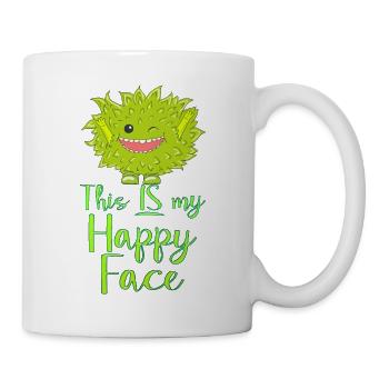 Dessin animé visage bande dessinée dessin animé humour sourire - Mug blanc - blanc - Droite