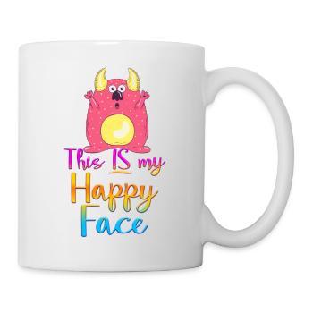 Dessin animé visage bande dessinée dessin animé humour sourire - Mug blanc - blanc - Droite