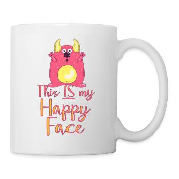 Dessin animé visage bande dessinée dessin animé humour sourire - Mug blanc - blanc - Droite