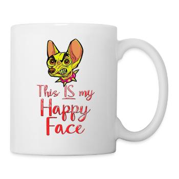 Dessin animé visage bande dessinée dessin animé humour sourire - Mug blanc - blanc - Droite